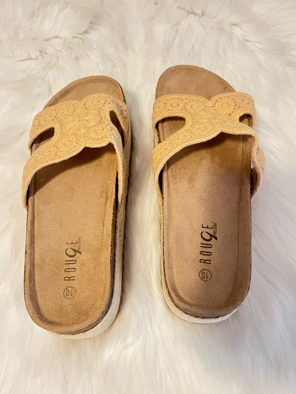 Rogue Six Soul Women’s Natural Platform Sandals Thick Sole Wedge Size 10 NWT - Picture 2 of 5
